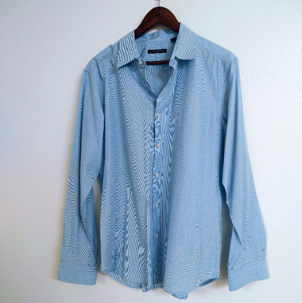 Theory Men's Pinstripe Button Down Shirt